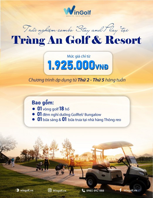  Trải nghiệm Stay and Play tại Tràng An Golf & Resort